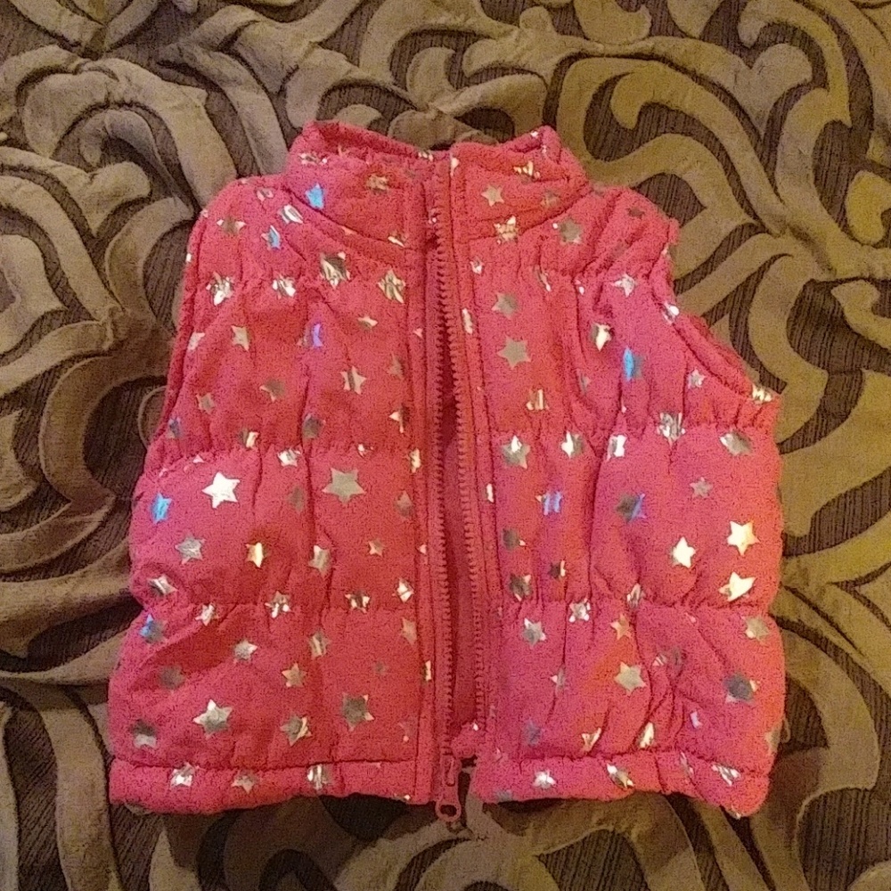🎉SALE🎉 Puffy Pink/Silver Shiny Star Vest